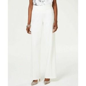 Inc International Concepts Wide Leg Crepe Side Zip Pants Washed White - Size 2